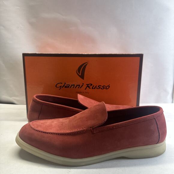 Men\'s Gianni Russo maroon Leather loafer Shoes Size 44 US 11 Italian Made main image 9